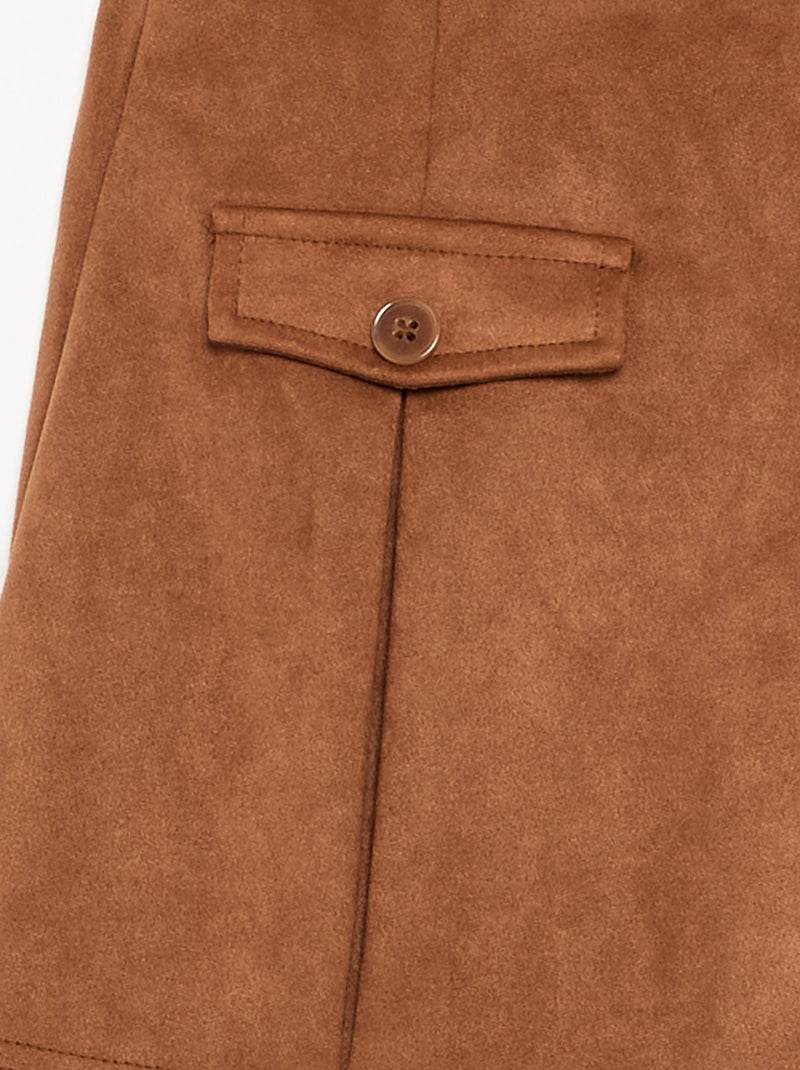 Gonna-pantaloncino in finta pelle scamosciata Marrone - Kiabi