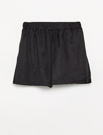 Gonna-pantaloncino in finta pelle scamosciata