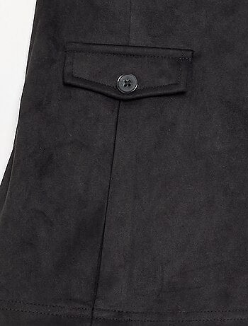 Gonna-pantaloncino in finta pelle scamosciata