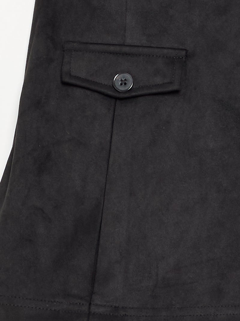 Gonna-pantaloncino in finta pelle scamosciata Nero - Kiabi
