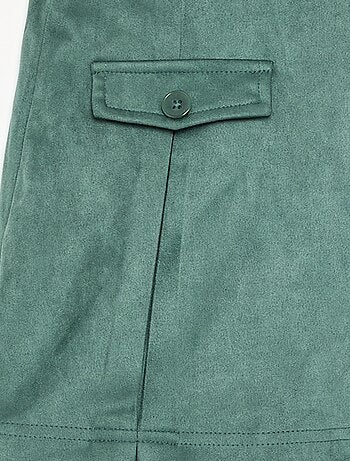 Gonna-pantaloncino in finta pelle scamosciata