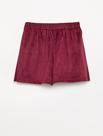 Gonna-pantaloncino in finta pelle scamosciata