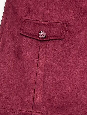 Gonna-pantaloncino in finta pelle scamosciata