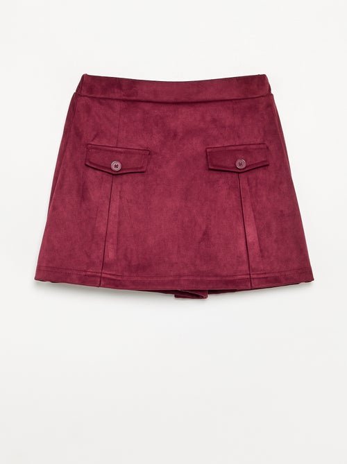 Gonna-pantaloncino in finta pelle scamosciata - Kiabi