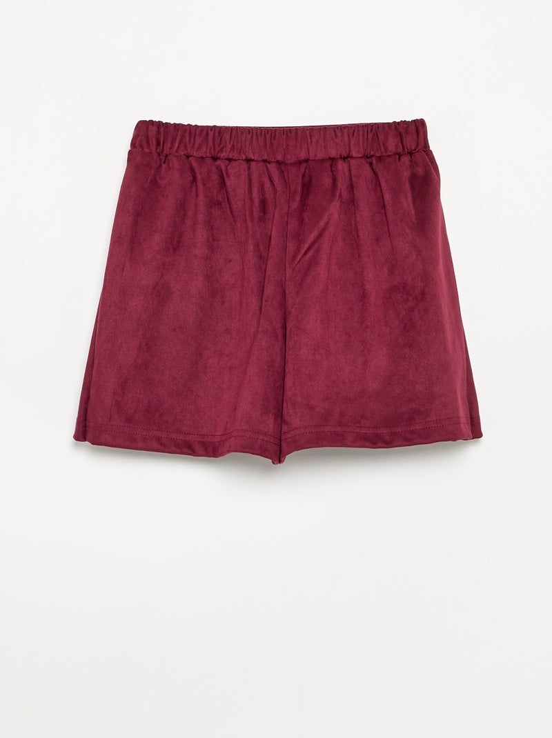 Gonna-pantaloncino in finta pelle scamosciata Viola - Kiabi