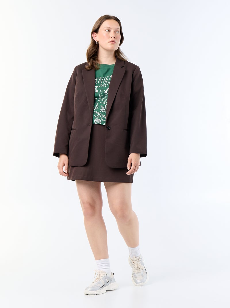 Gonna pantaloncino in maglia spessa Marrone - Kiabi