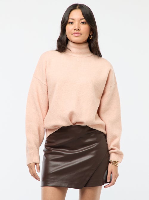 Gonna pantaloncino in similpelle tinta unita - Kiabi