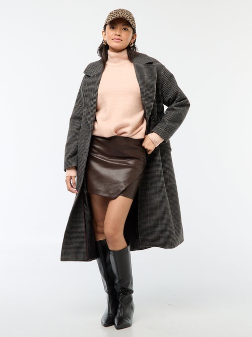 Gonna pantaloncino in similpelle tinta unita - Kiabi