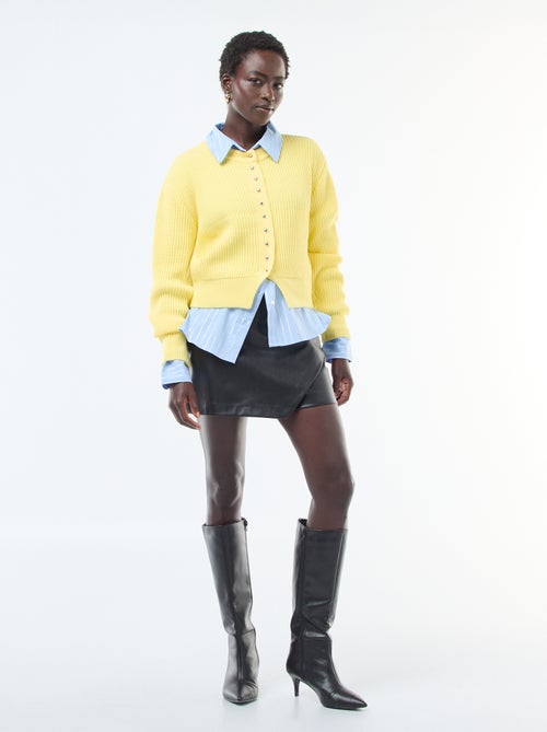 Gonna pantaloncino in similpelle tinta unita - Kiabi