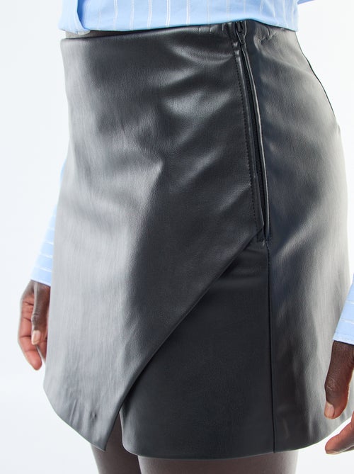 Gonna pantaloncino in similpelle tinta unita - Kiabi