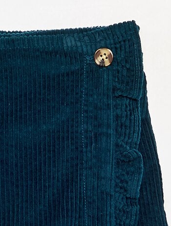 Gonna-pantaloncino in velluto a costine