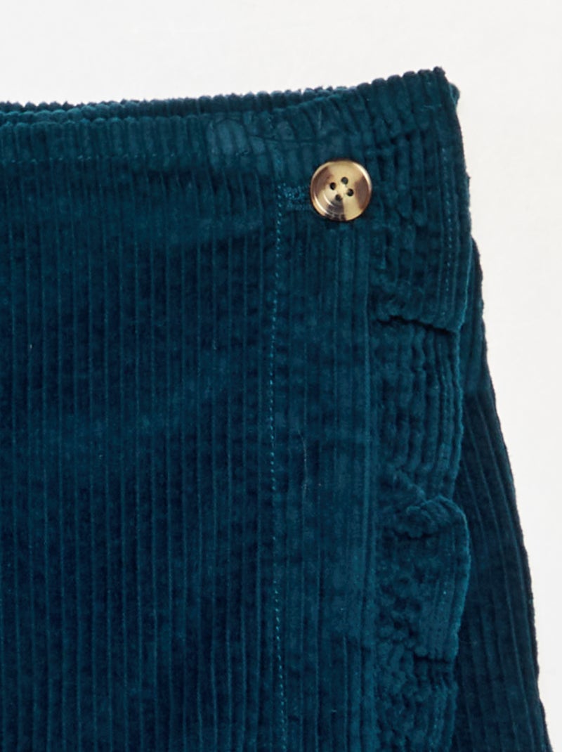 Gonna-pantaloncino in velluto a costine Blu - Kiabi