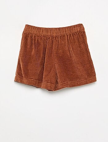 Gonna-pantaloncino in velluto a costine