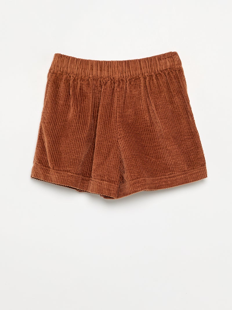 Gonna-pantaloncino in velluto a costine Marrone - Kiabi