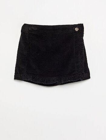 Gonna-pantaloncino in velluto a costine