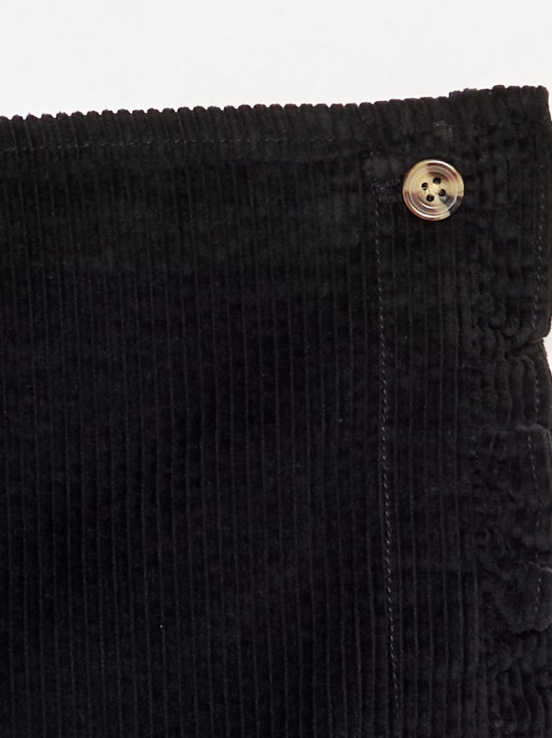 Gonna-pantaloncino in velluto a costine Nero - Kiabi