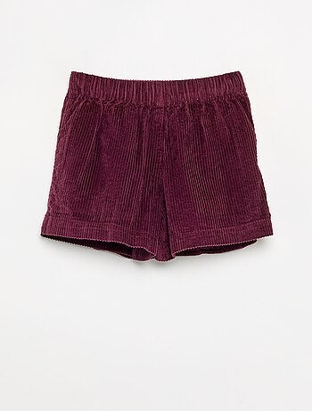 Gonna-pantaloncino in velluto a costine