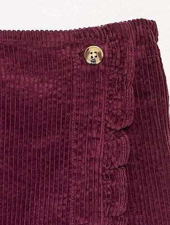 Gonna-pantaloncino in velluto a costine