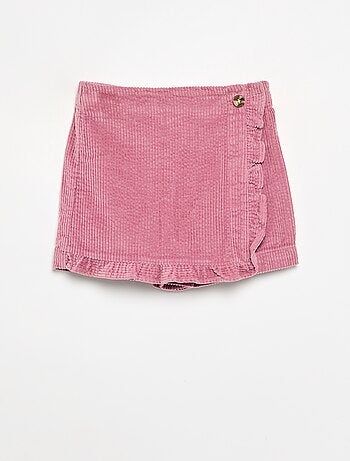 Gonna-pantaloncino in velluto a costine
