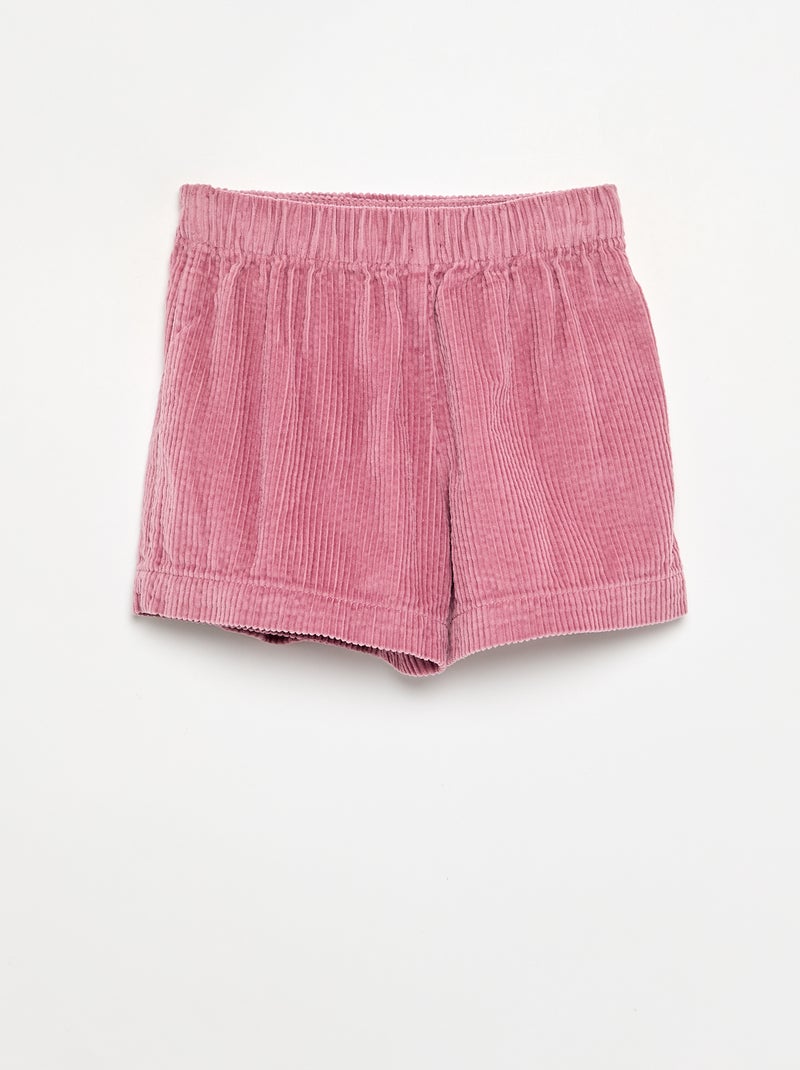Gonna-pantaloncino in velluto a costine Rosa - Kiabi