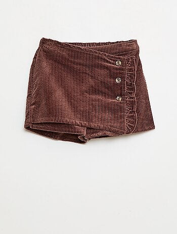 Gonna pantaloncino in velluto di cotone