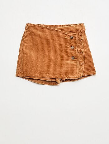 Gonna pantaloncino in velluto di cotone