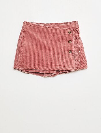 Gonna pantaloncino in velluto di cotone