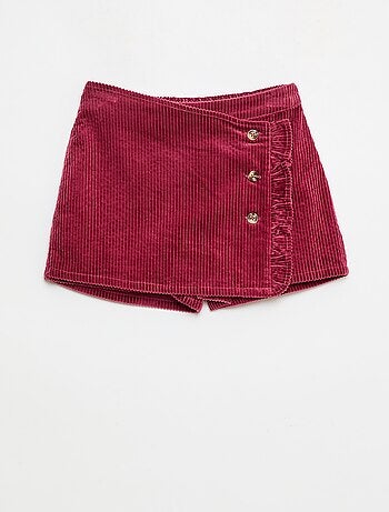Gonna pantaloncino in velluto di cotone