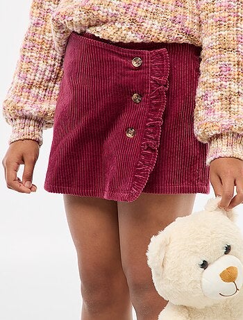 Gonna pantaloncino in velluto di cotone
