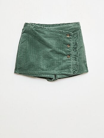 Gonna pantaloncino in velluto di cotone
