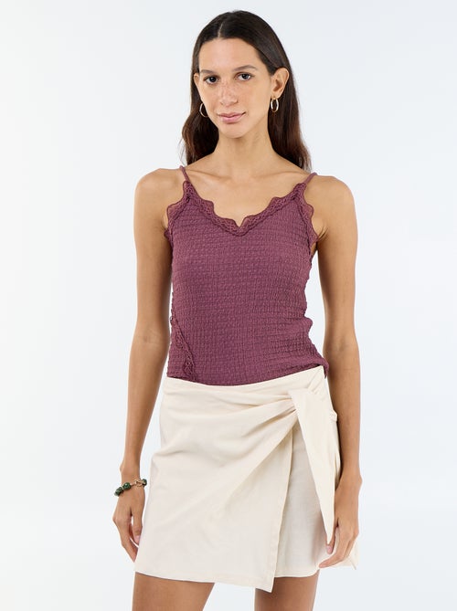 Gonna pantaloncino leggera con cintura da annodare - Kiabi