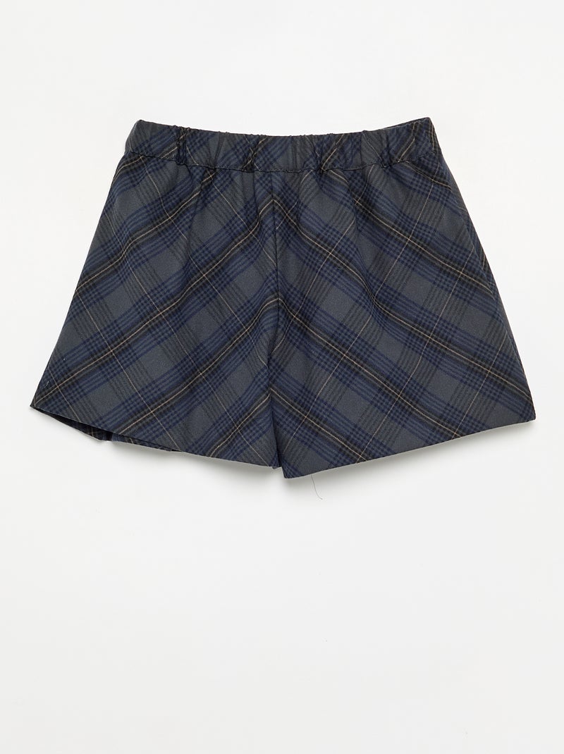 Gonna pantalone a quadri Blu - Kiabi