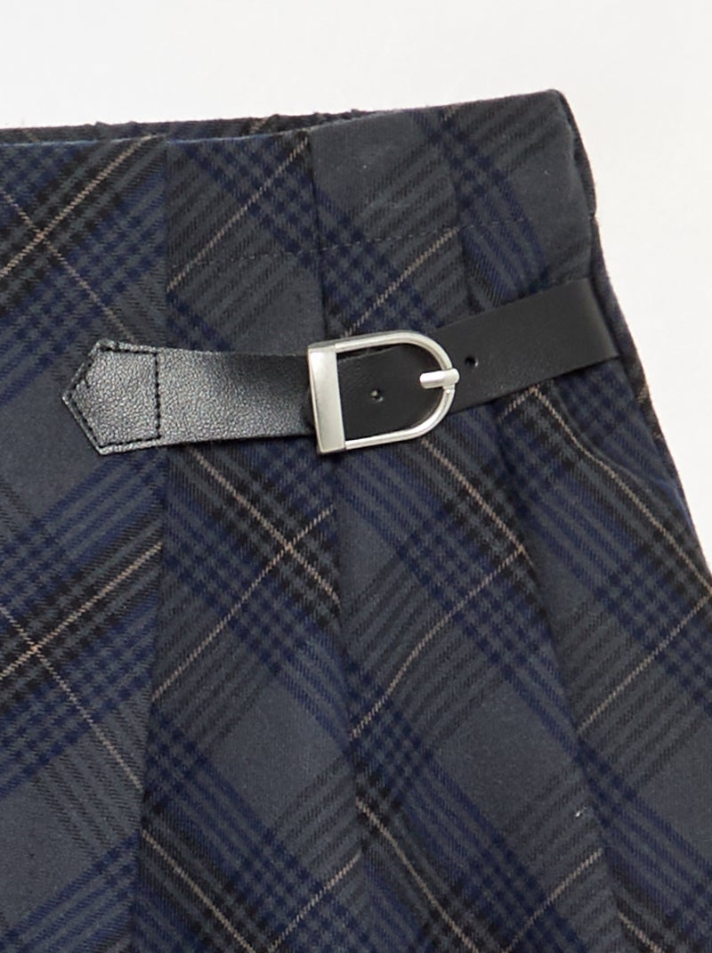 Gonna pantalone a quadri Blu - Kiabi