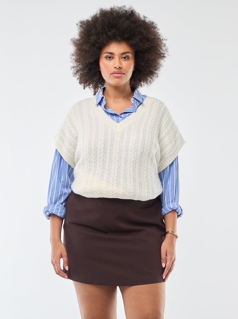 Gonna pantalone a vita alta Marrone - Kiabi