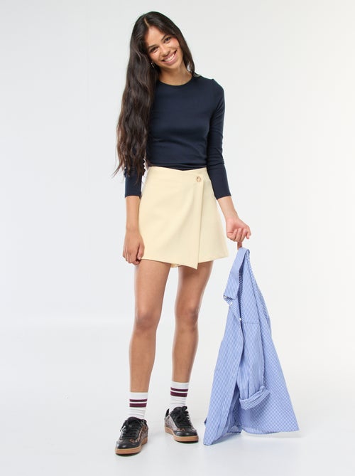 Gonna pantalone asimmetrica con bottone dorato - Kiabi