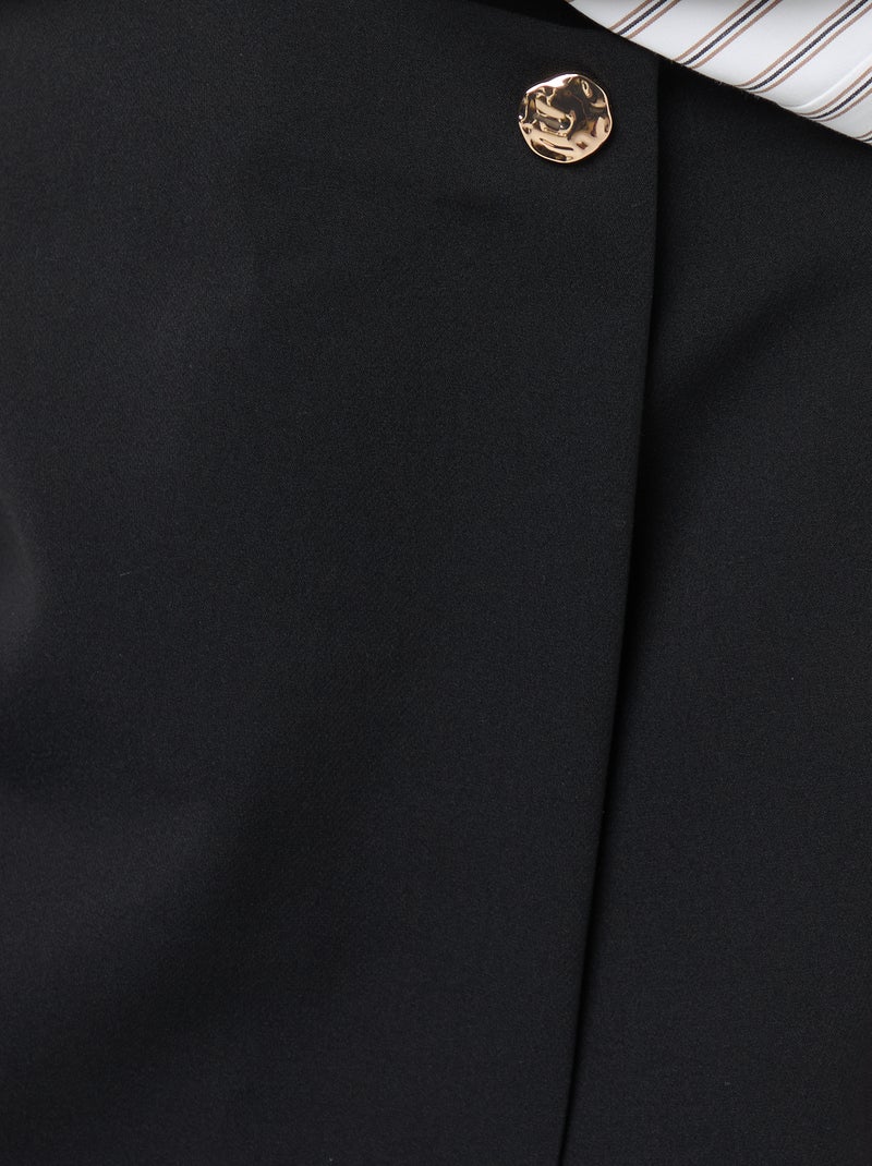Gonna pantalone asimmetrica con bottone dorato Nero - Kiabi