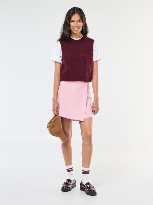 Gonna pantalone asimmetrica con bottone dorato - Kiabi