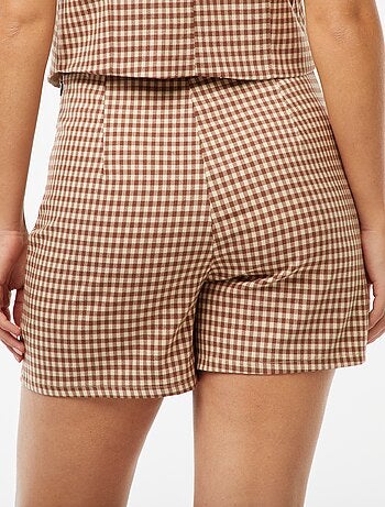 Gonna pantalone corta a quadretti vichy