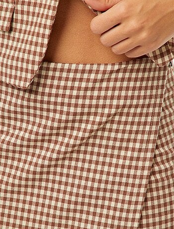 Gonna pantalone corta a quadretti vichy