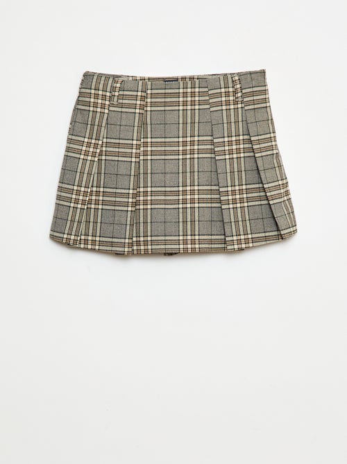 Gonna-pantalone corta a quadri - Kiabi