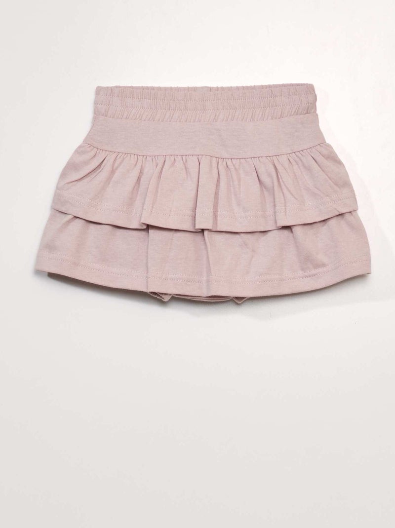 Gonna pantalone corta con volant ROSA - Kiabi