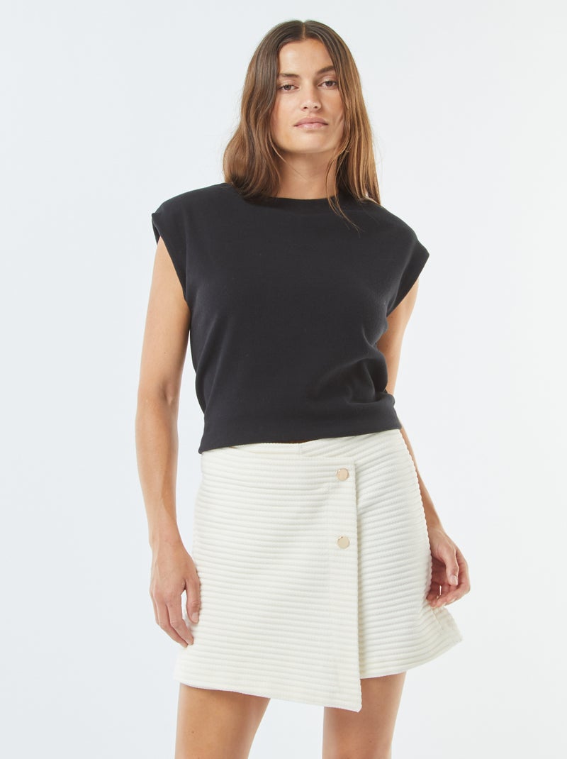 Gonna pantalone corta in tessuto testurizzato Beige - Kiabi