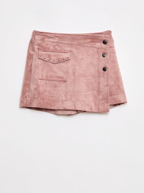 Gonna pantalone corta tinta unita in finto camoscio - Kiabi