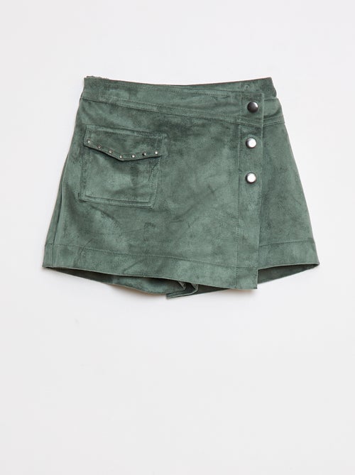 Gonna pantalone corta tinta unita in finto camoscio - Kiabi