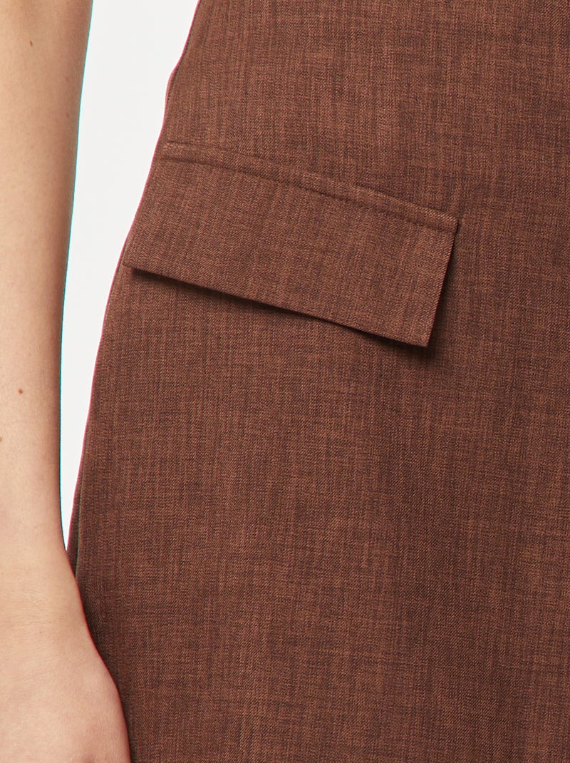 Gonna pantalone corta tinta unita marrone - Kiabi