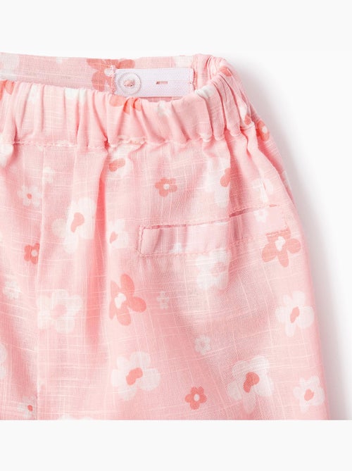 Gonna pantalone in cotone con motivo floreale e fiocco - Kiabi