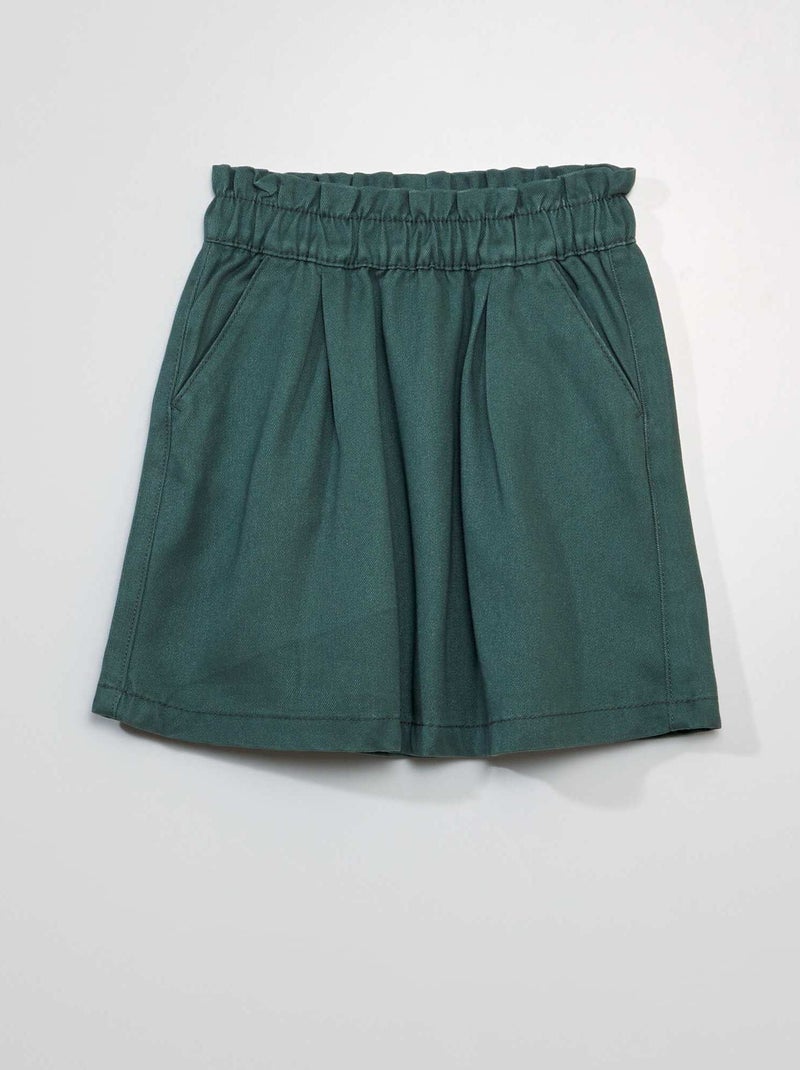 Gonna paper bag con tasche VERDE - Kiabi