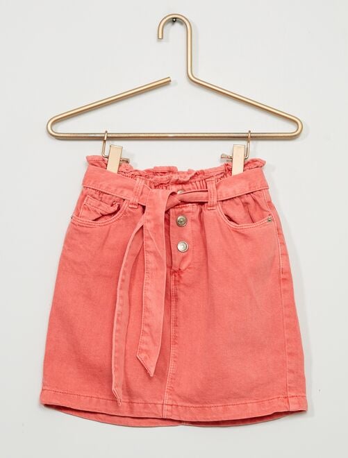 Gonna paperbag in jeans - rosa - Kiabi - 11.00€