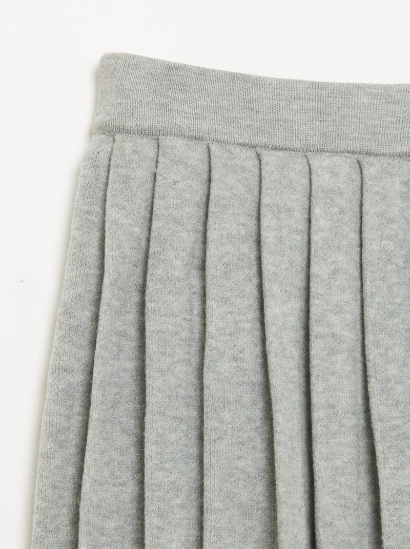 Gonna plissettata in maglia compatta Grigio - Kiabi