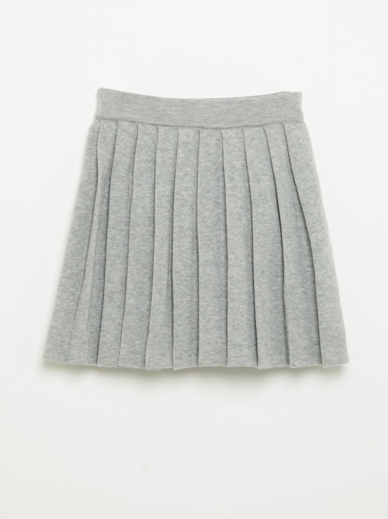 Gonna plissettata in maglia compatta Grigio - Kiabi